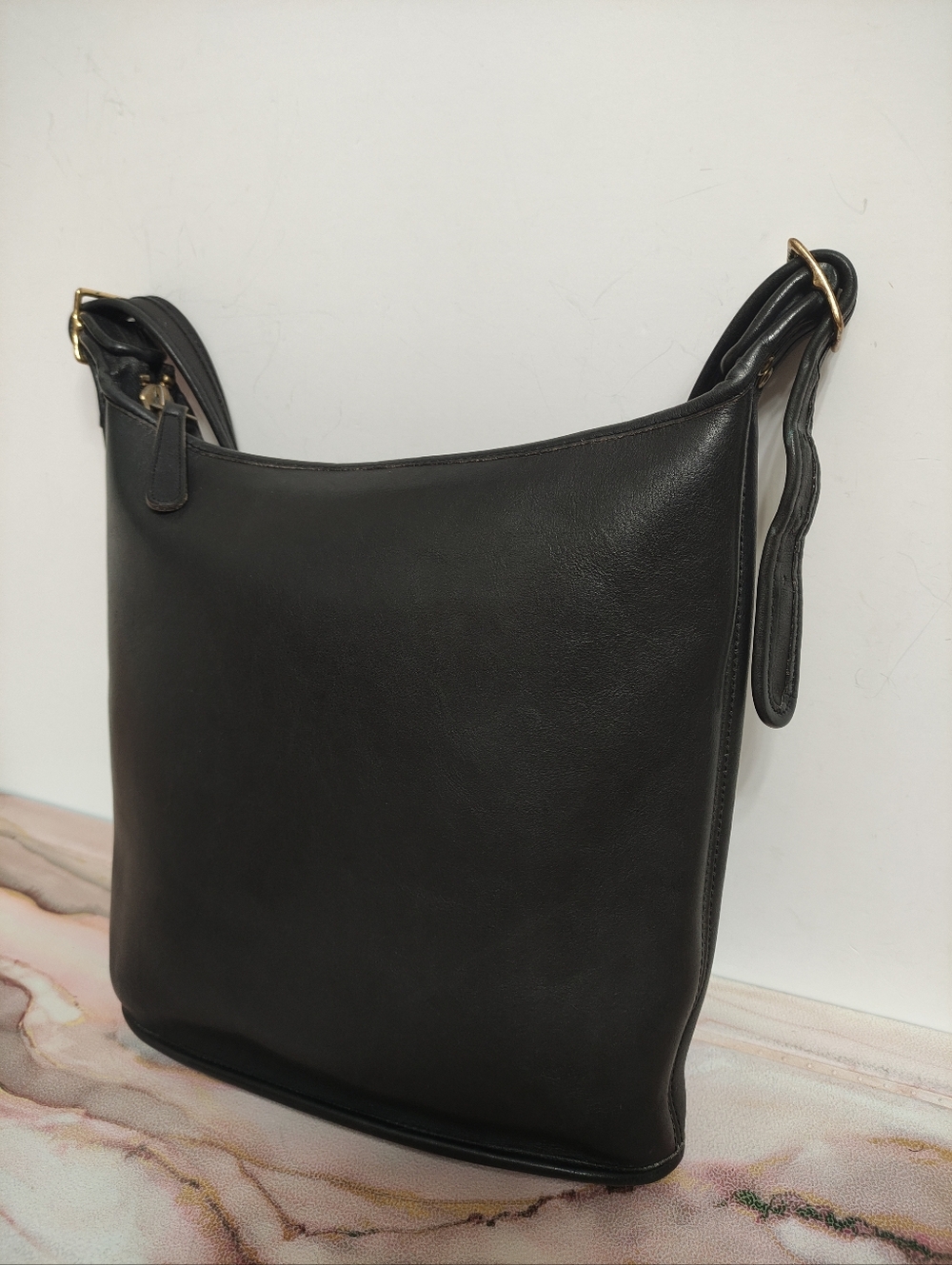 Vintage Coach 9730 Shoulder Sac Black Made in USA - Picture 7 of 13
